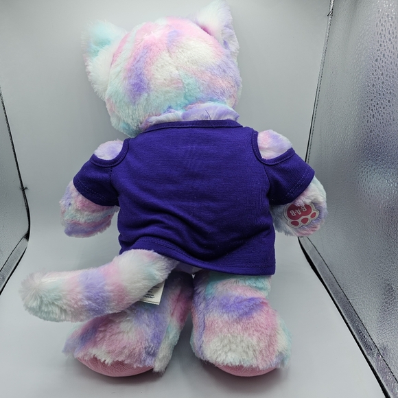 Build A Bear Plush Pastel Swirl Tie Dye Kitty Cat Pink Purple 16" with shirt - Picture 4 of 6